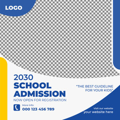 school admission social media post and instagram post template