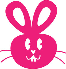 Cute Hand Drawn Bunny Silhouette Vector Illustration