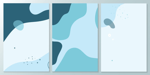 Set of minimalist hand drawn fluid shapes background. Design templates - layouts for banners, flyers, brochures, social media