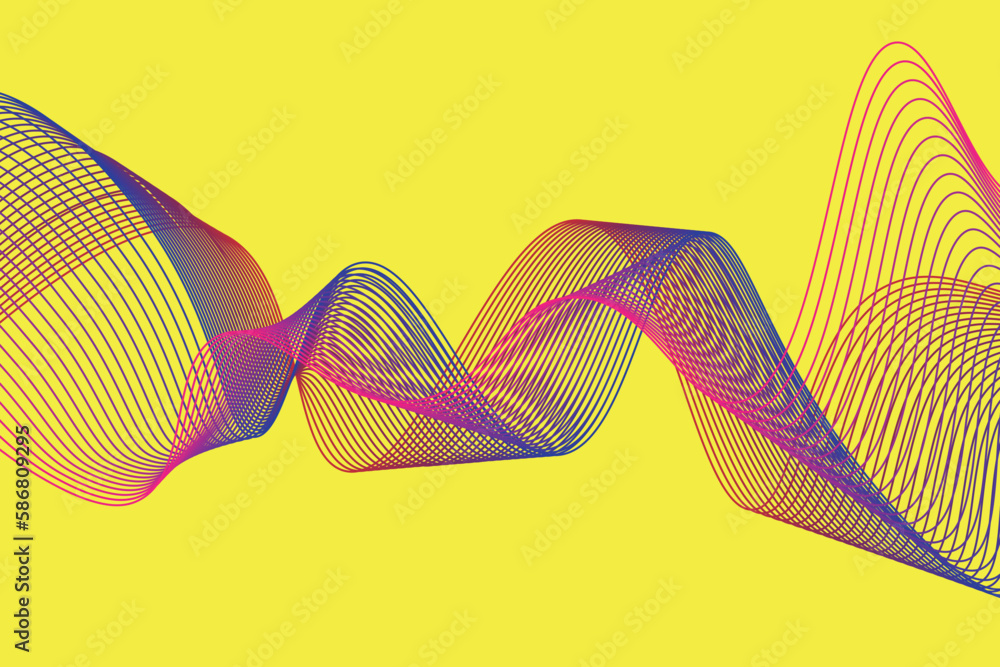 Poster colorful gradient wave line. fluid abstract background. suitable for landing page and computer deskt