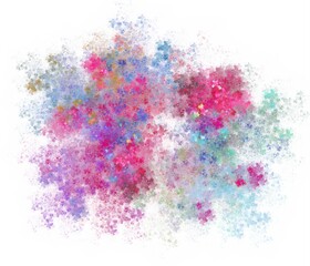 Abstract illustration of colorful flowers in full bloom.