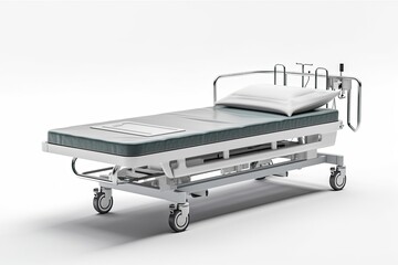 hospital bed with a pillow on top. Generative AI