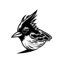 Cardinal bird, vector style logo, isolated on white background.