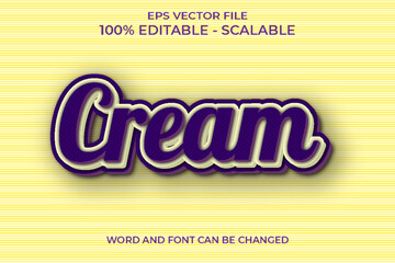 Editable 3d Realistic Cream Text Effect 
