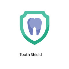 Tooth shield Vector Flat Icons. Simple stock illustration stock