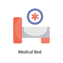 Medical Bed Vector Flat Icons. Simple stock illustration stock