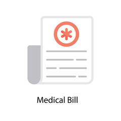 Medical Bill Vector Flat Icons. Simple stock illustration stock
