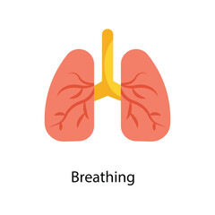 Breathing Vector Flat Icons. Simple stock illustration stock