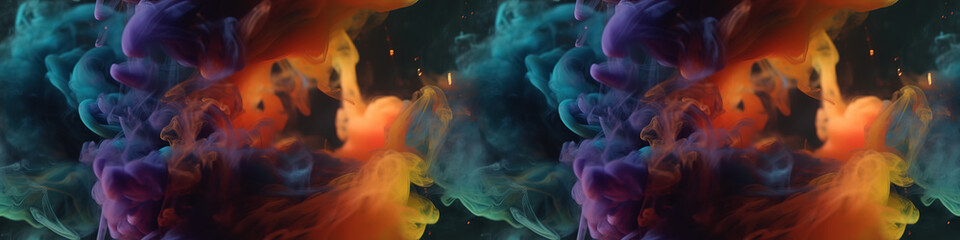 Awe-inspiring photography of stunningly colorful smoke set against a sleek black background.