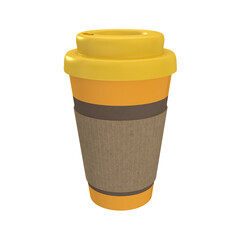 Coffee cup icon isolated 3d render illustration