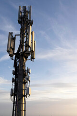 Photo shoot of a telephone repeater in the mountains