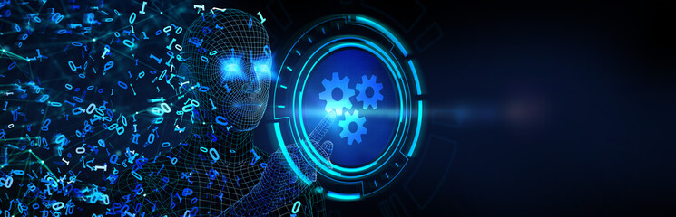 Business, Technology, Internet and network concept. Automation Software Technology Process System. 3d illustration