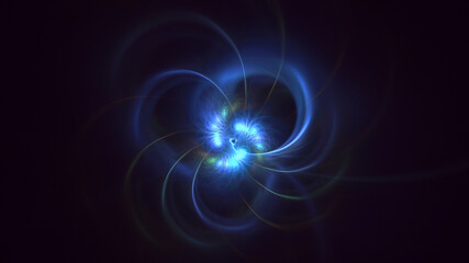 3D rendering abstract multicolor fractal light background