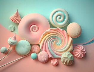 Candy pastel Background. Generative ai.