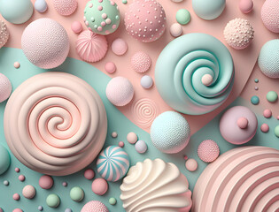 Candy pastel Background. Generative ai.