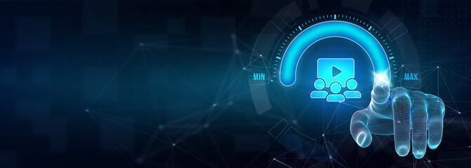 Business, Technology, Internet and network concept. E-learning education. Internet technology webinar online courses concept. 3d illustration