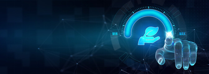 ESG Environmental Social Governance concept. Technology, Internet and network concept. 3d illustration