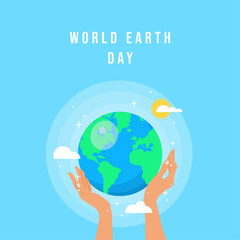 World earth day concept, hands holding globe