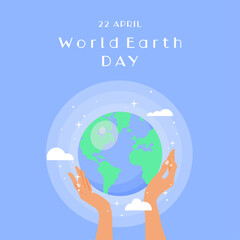 World earth day concept, hands holding globe
