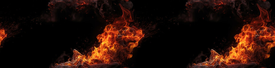 Obraz na płótnie Canvas fire on black background.