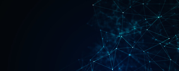 Abstract digital background with cybernetic particles. Illustration