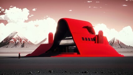 Fototapeta na wymiar Modern house colored with concept design. Generative AI