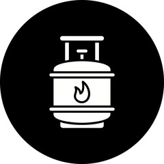 Gas Cylinder Glyph Inverted Icon