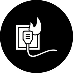 Electricity Fire Glyph Inverted Icon