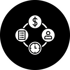 Time Management Glyph Inverted Icon