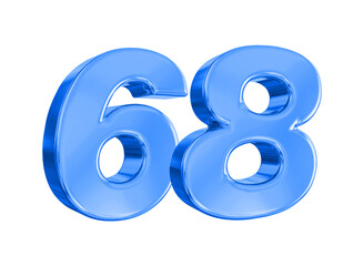 68 Blue Number