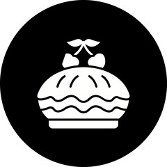 Cherry Pie Glyph Inverted Icon