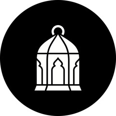 Obraz premium Lantern Glyph Inverted Icon