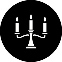 Candle Glyph Inverted Icon