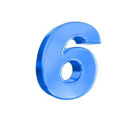 6 Blue Number