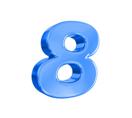 8 Blue Number