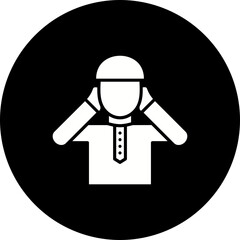 Adzan Glyph Inverted Icon