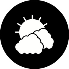 Clouds And Sun Glyph Inverted Icon