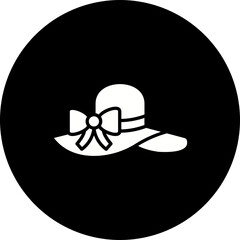 Pamela Hat Glyph Inverted Icon