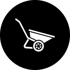 Wheelbarrow Glyph Inverted Icon