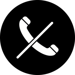 Call Silent Glyph Inverted Icon