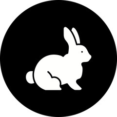 Rabbit Glyph Inverted Icon