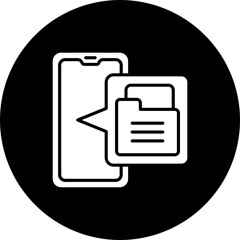 File Management Glyph Inverted Icon