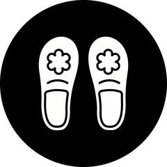 Slippers Glyph Inverted Icon