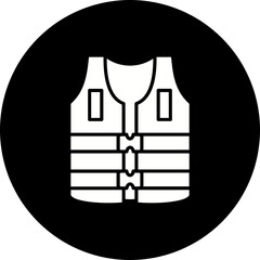 Life Jacket Glyph Inverted Icon