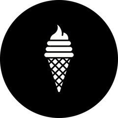 Ice Cream Glyph Inverted Icon
