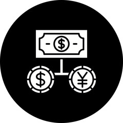 Money Exchange Glyph Inverted Icon