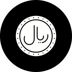 Riyal Glyph Inverted Icon