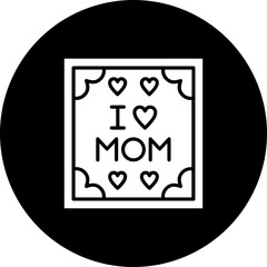 I Love Mom Glyph Inverted Icon