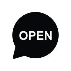open sign with speech bubble icon vector