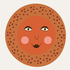 Male bizarre visage, abstract personage, mascot design, funny face, cute icon